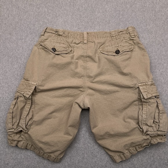 American Eagle Cargo Shorts Men's 34 Beige 11" Longer Length Y2K Canvas - Picture 8 of 9